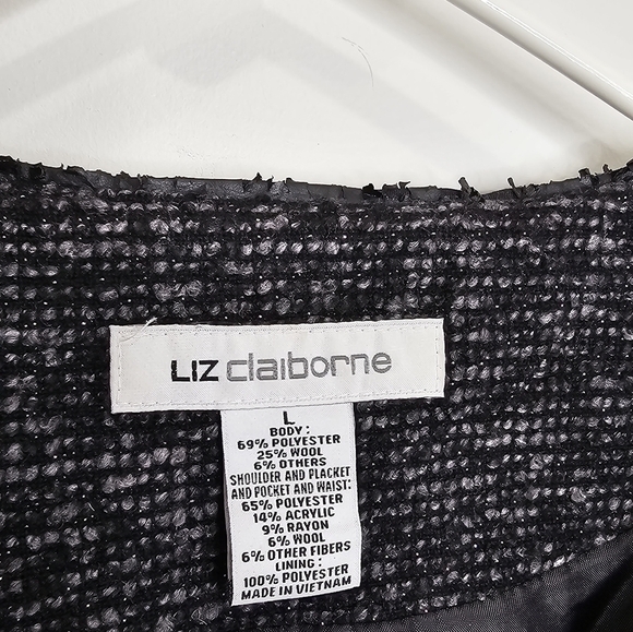 Liz Claiborne Wool Blend Zip Up Pocketed Jacket * TINY FLAW - Picture 10 of 10